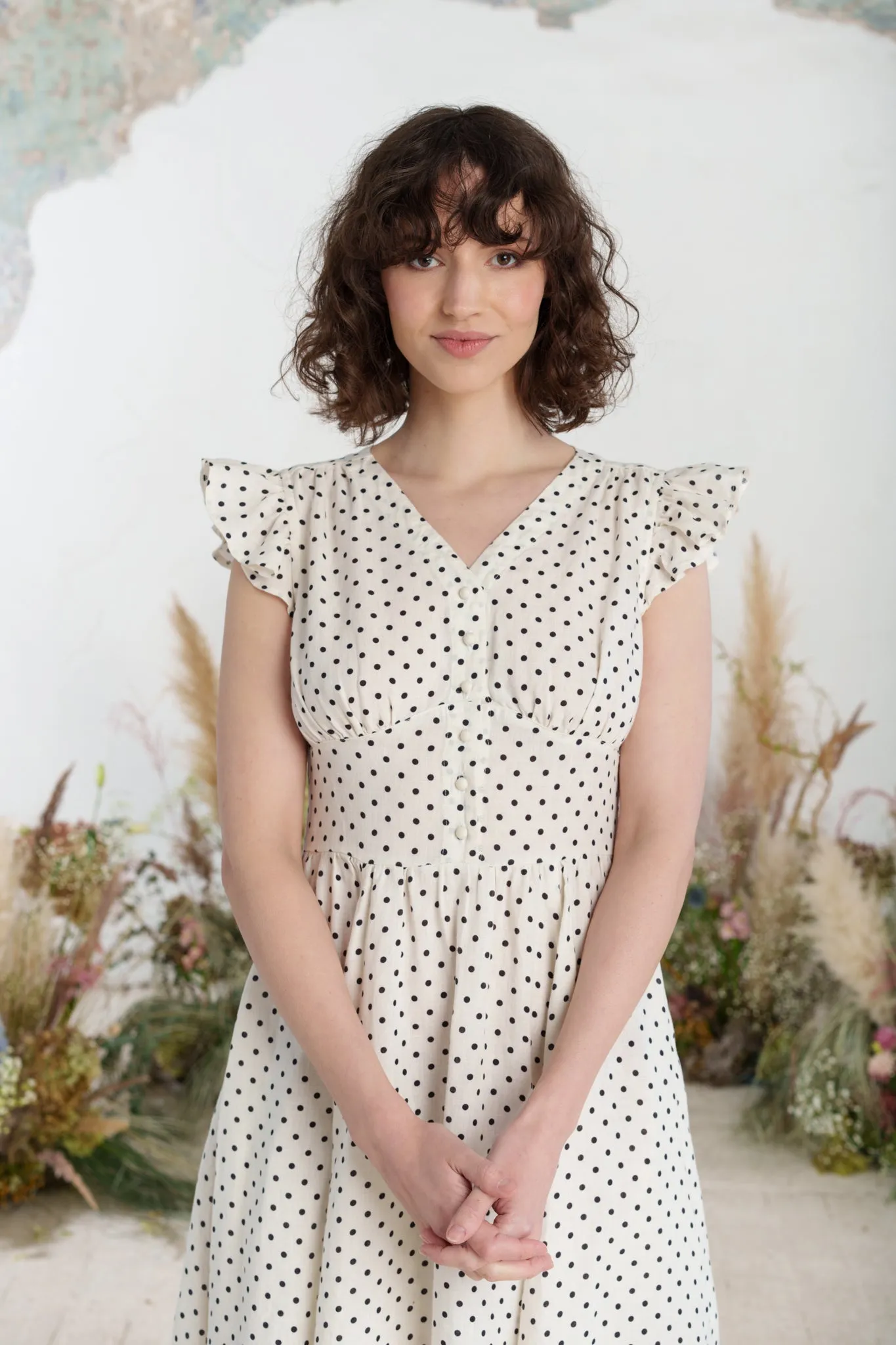 Diane Dress, Ruffle Sleeve sold by Son de Flor product image thumbnail 3