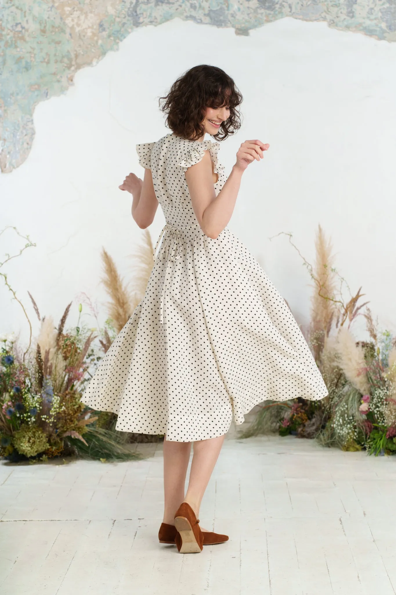 Diane Dress, Ruffle Sleeve sold by Son de Flor product image thumbnail 5