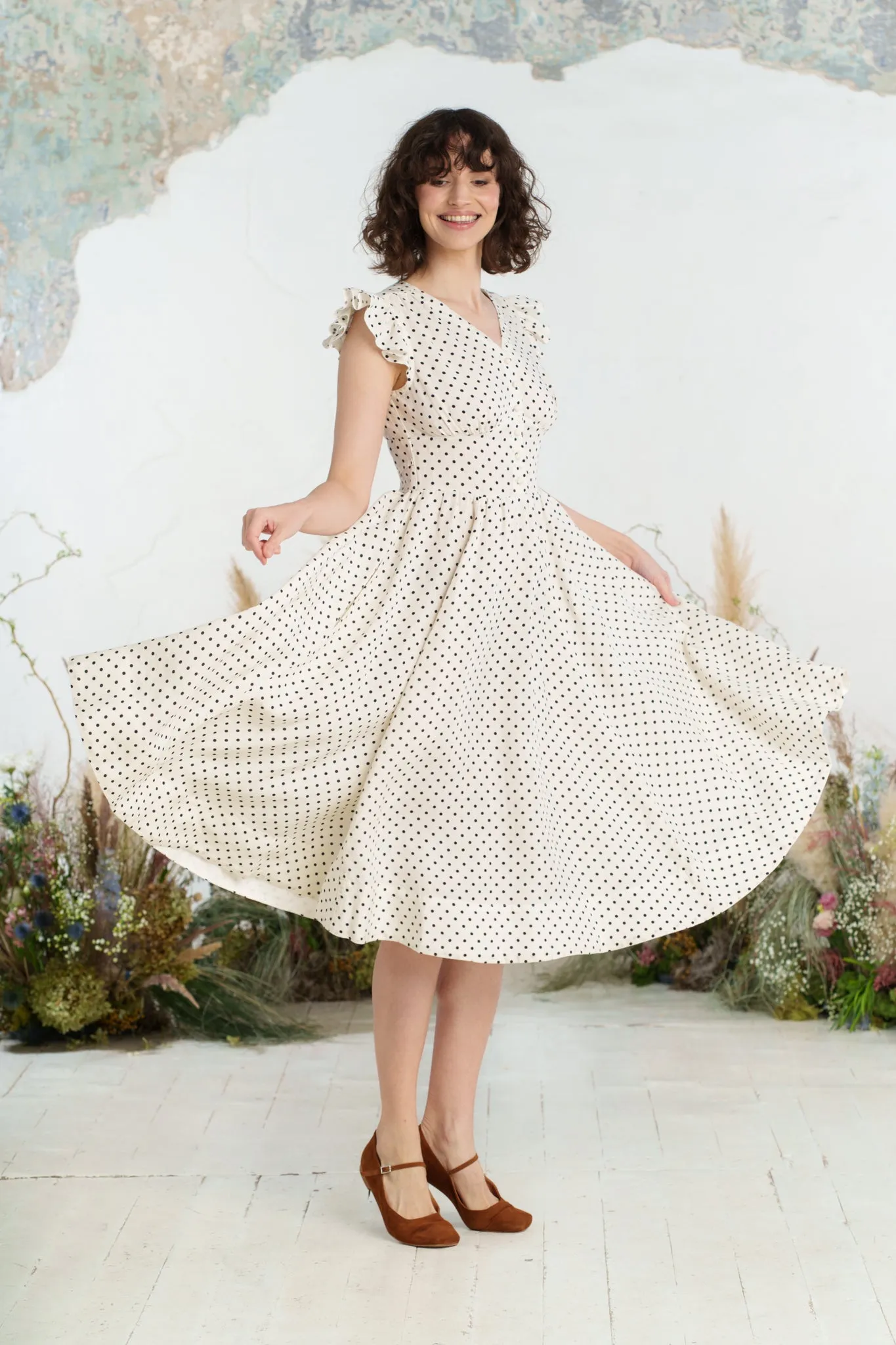 Diane Dress, Ruffle Sleeve sold by Son de Flor