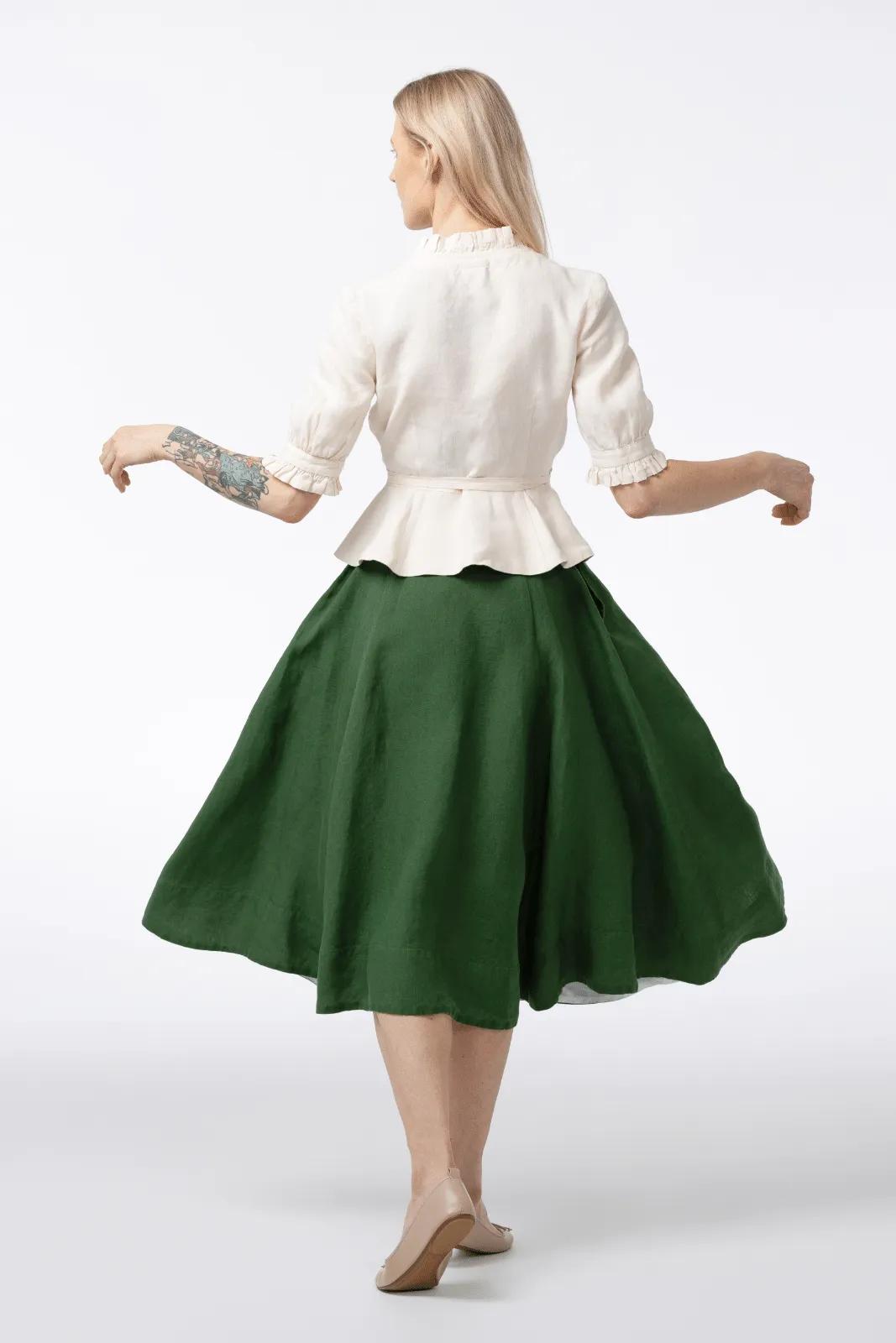 Knightley Skirt, Emerald Green sold by Son de Flor product image thumbnail 5