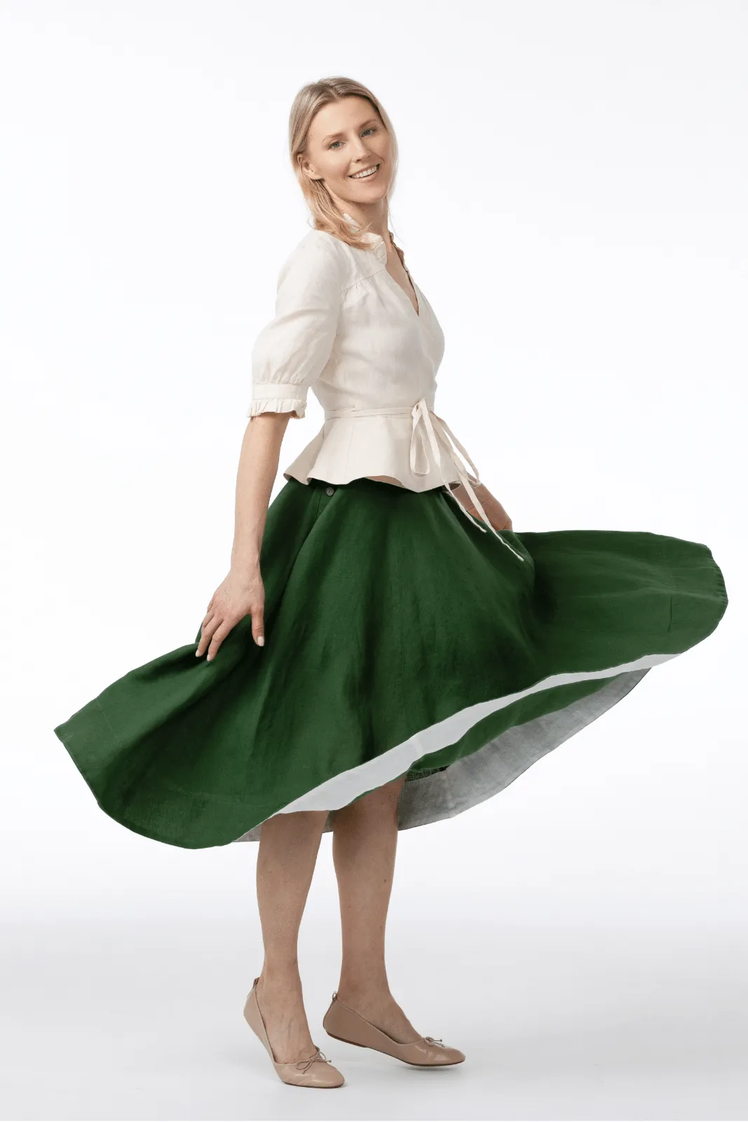 Knightley Skirt, Emerald Green sold by Son de Flor product image thumbnail 2