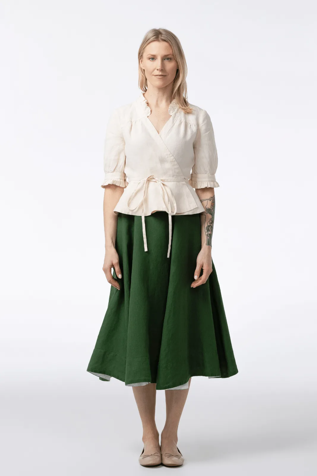 Knightley Skirt, Emerald Green sold by Son de Flor product image thumbnail 3