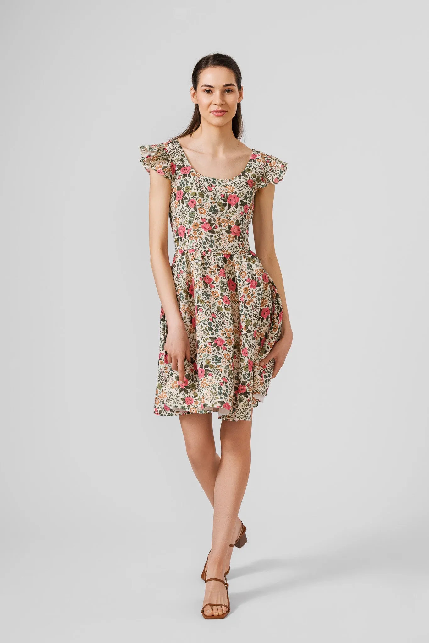 Mini Carmen Dress, Ruffle Sleeve, Cottage Garden sold by Son de Flor product image thumbnail 4