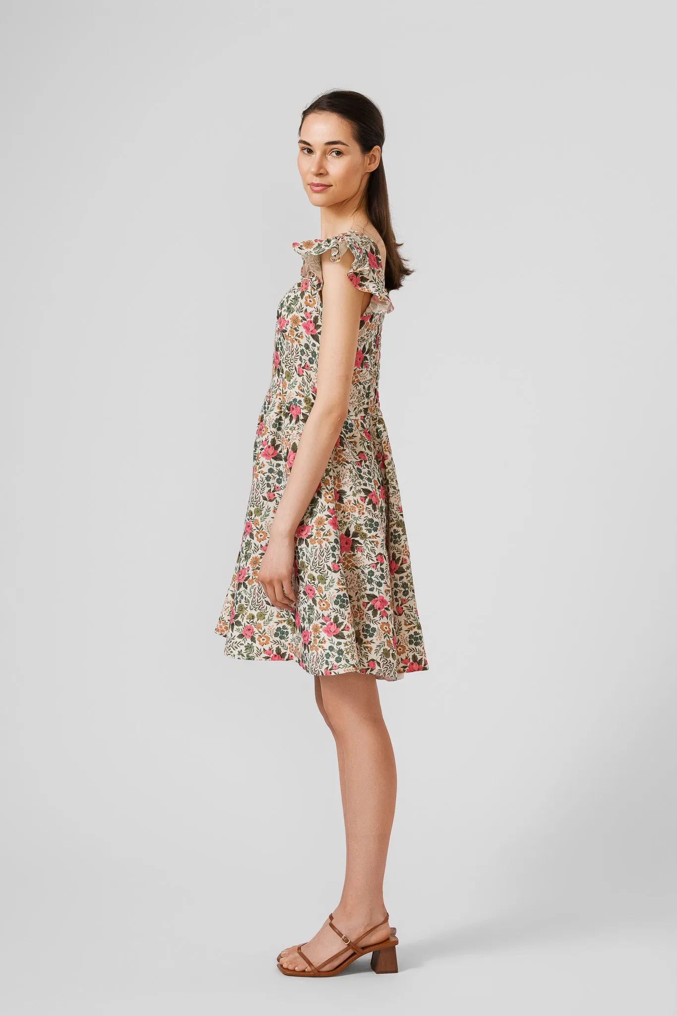 Mini Carmen Dress, Ruffle Sleeve, Cottage Garden sold by Son de Flor product image thumbnail 5