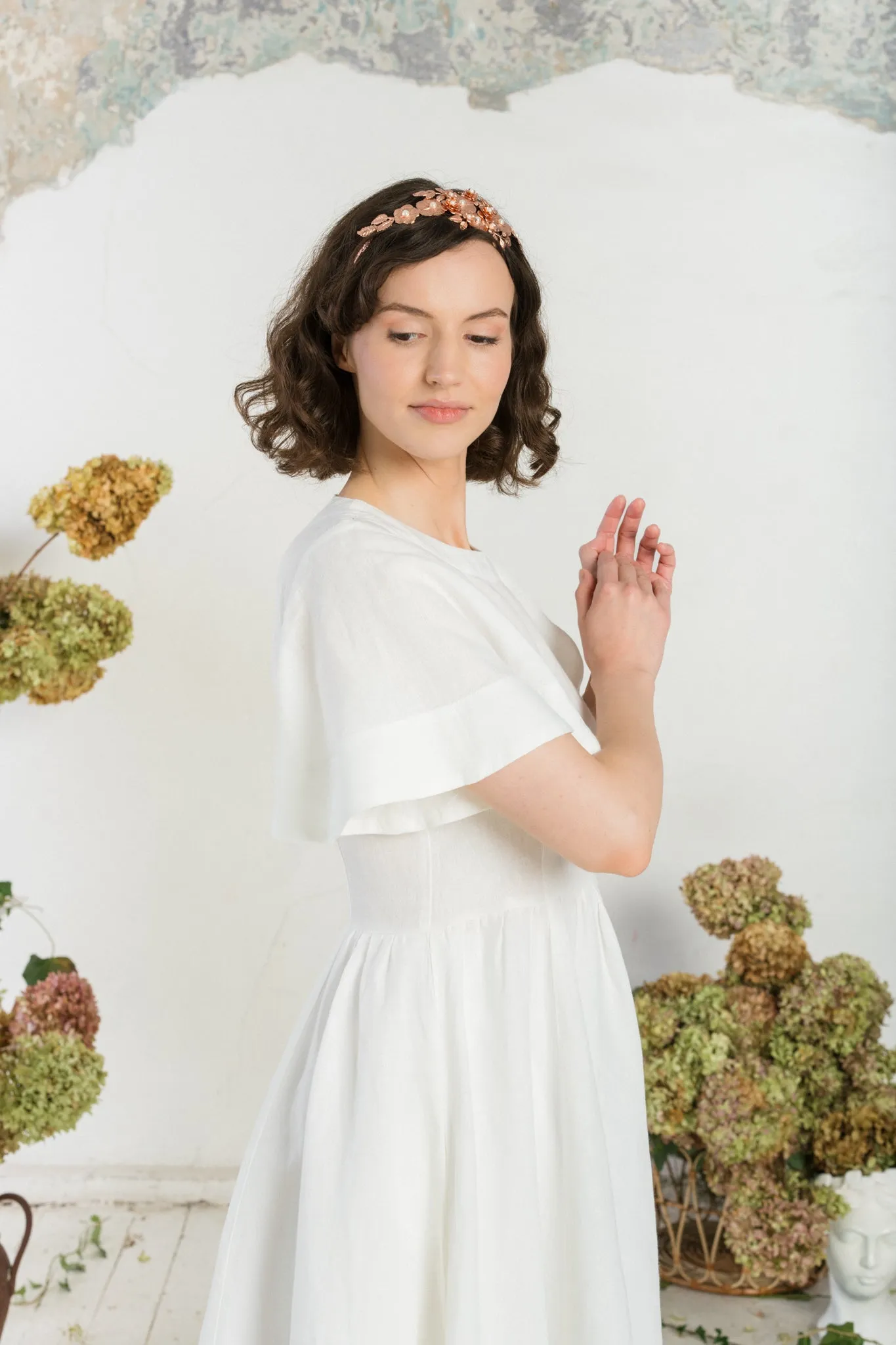 Maxi Butterfly Sleeve Dress, White Magnolia sold by Son de Flor product image thumbnail 3