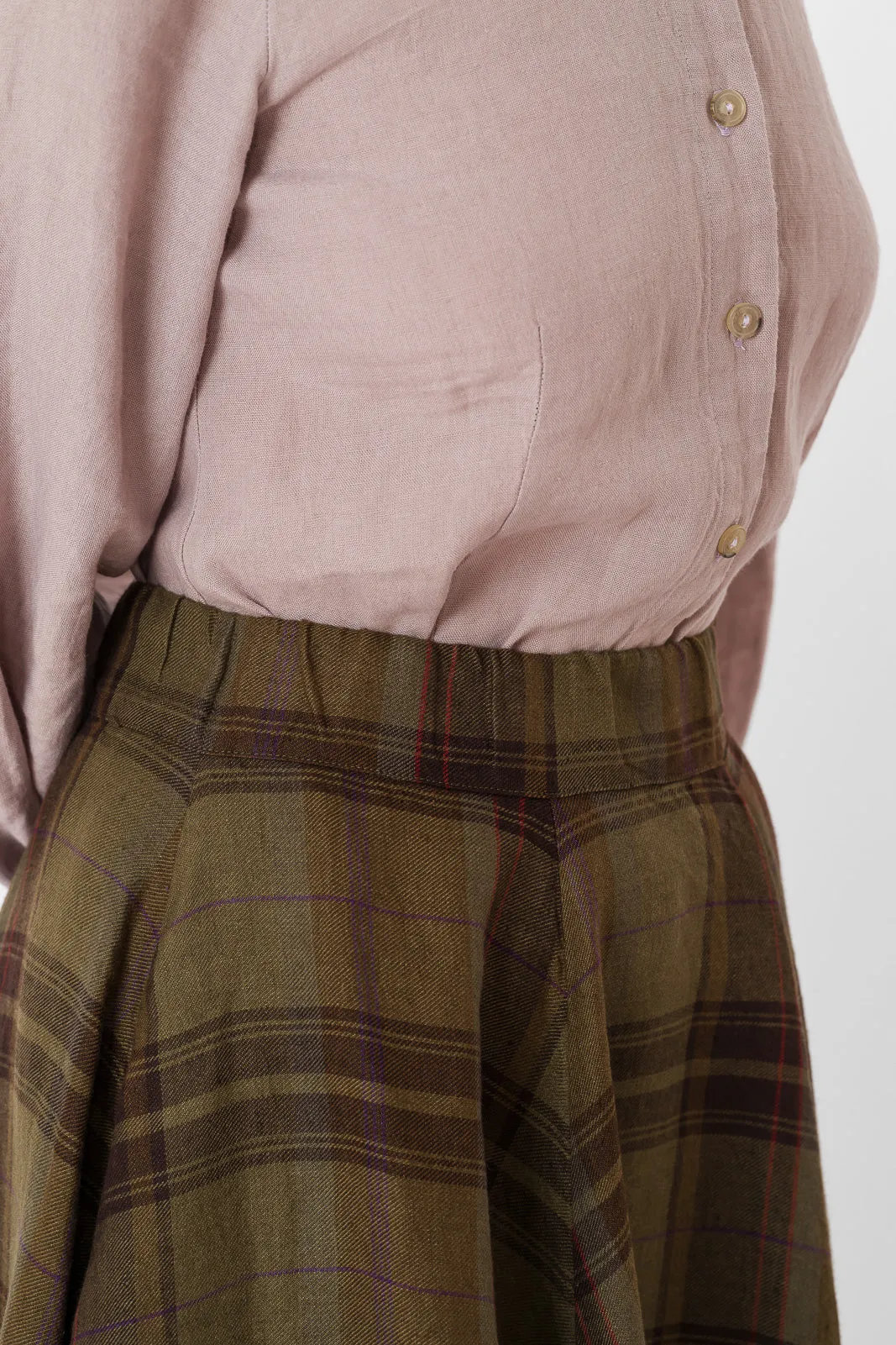 Classic – Full-Circle Twill Linen Midi Skirt sold by Son de Flor product image thumbnail 5