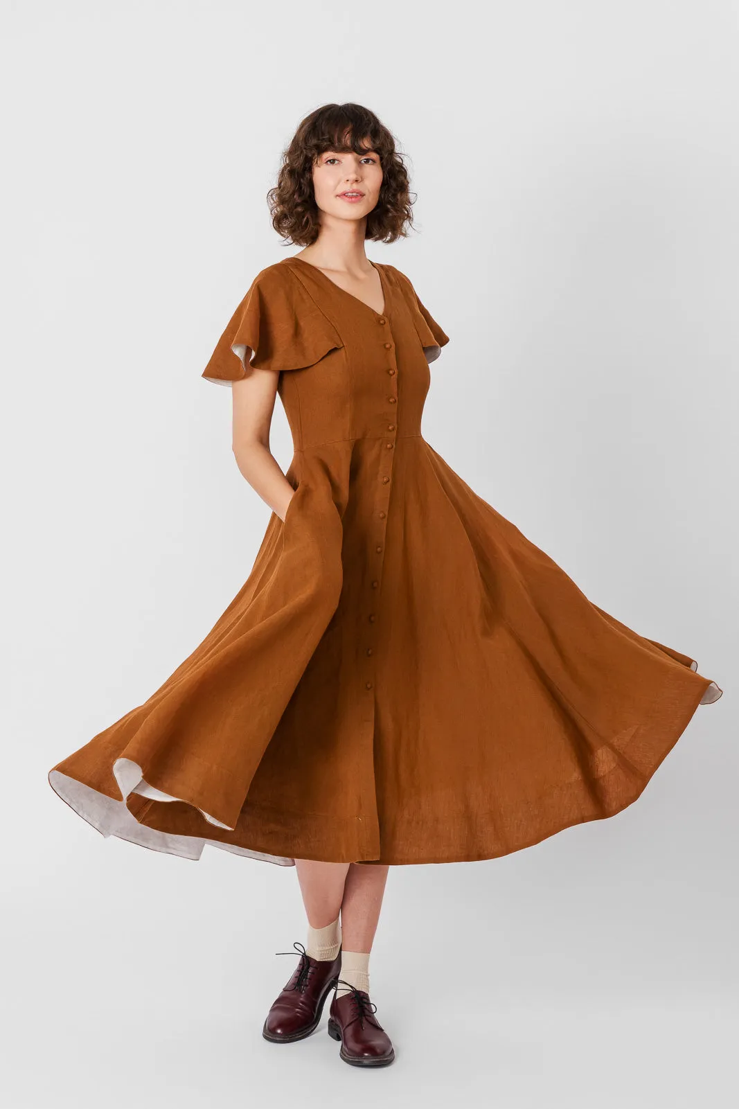 Cordelia Dress, Butterfly Sleeve sold by Son de Flor product image thumbnail 3