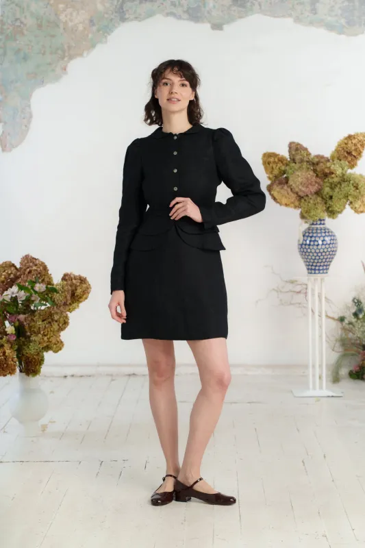 Elizabeth Jacket, Long Sleeve, Twill Linen sold by Son de Flor