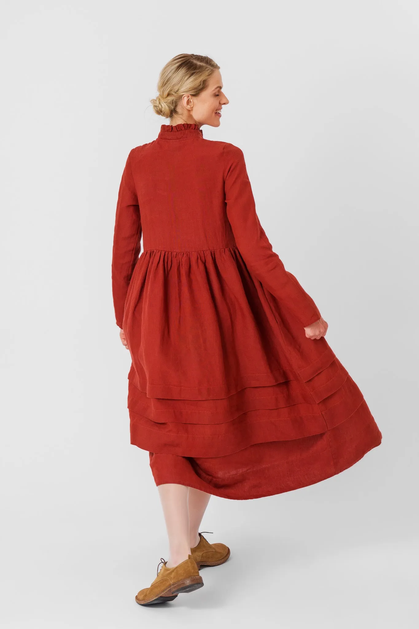 Amy Dress, Long Sleeve, Deep Terracotta sold by Son de Flor product image thumbnail 4