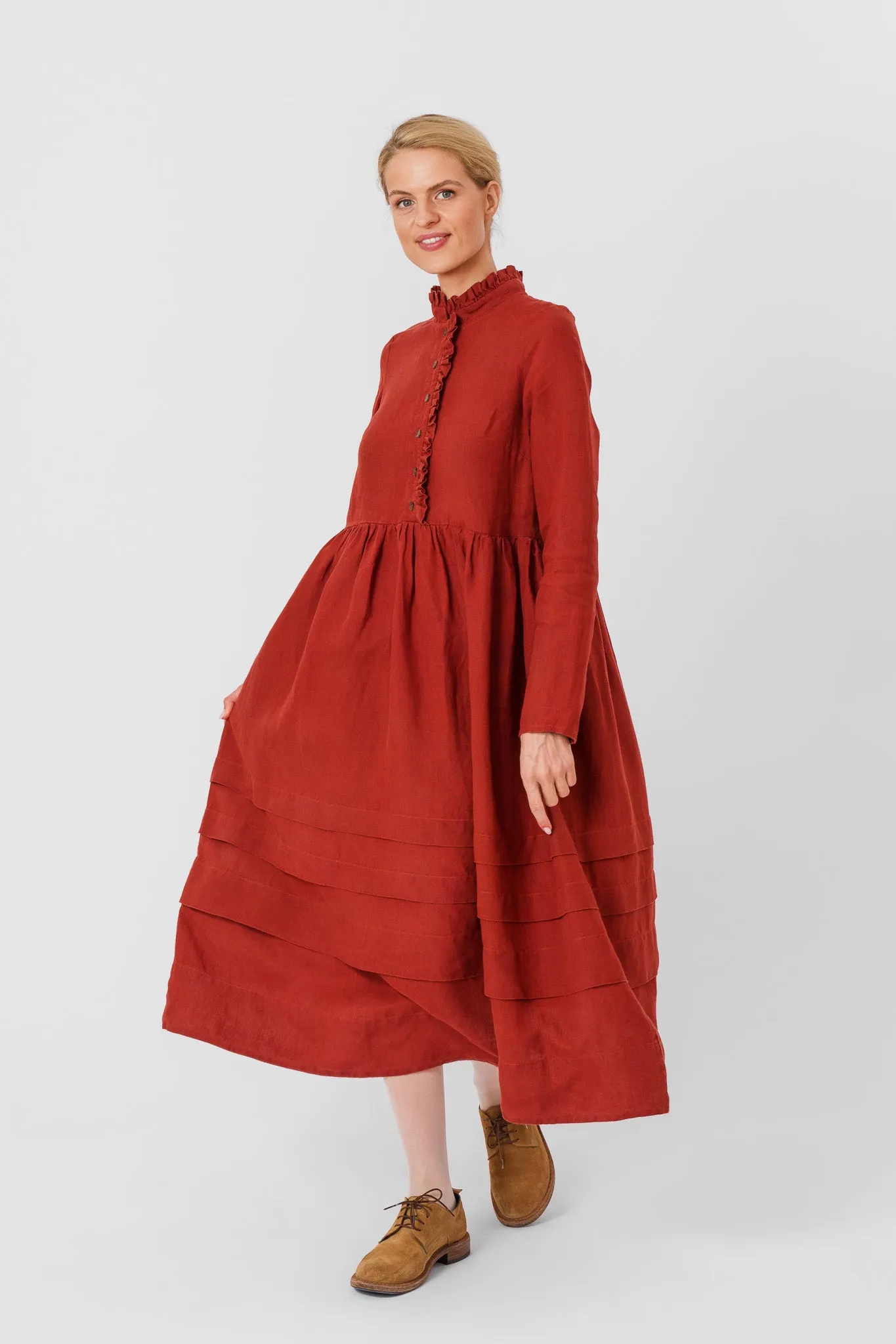 Amy Dress, Long Sleeve, Deep Terracotta sold by Son de Flor product image thumbnail 2