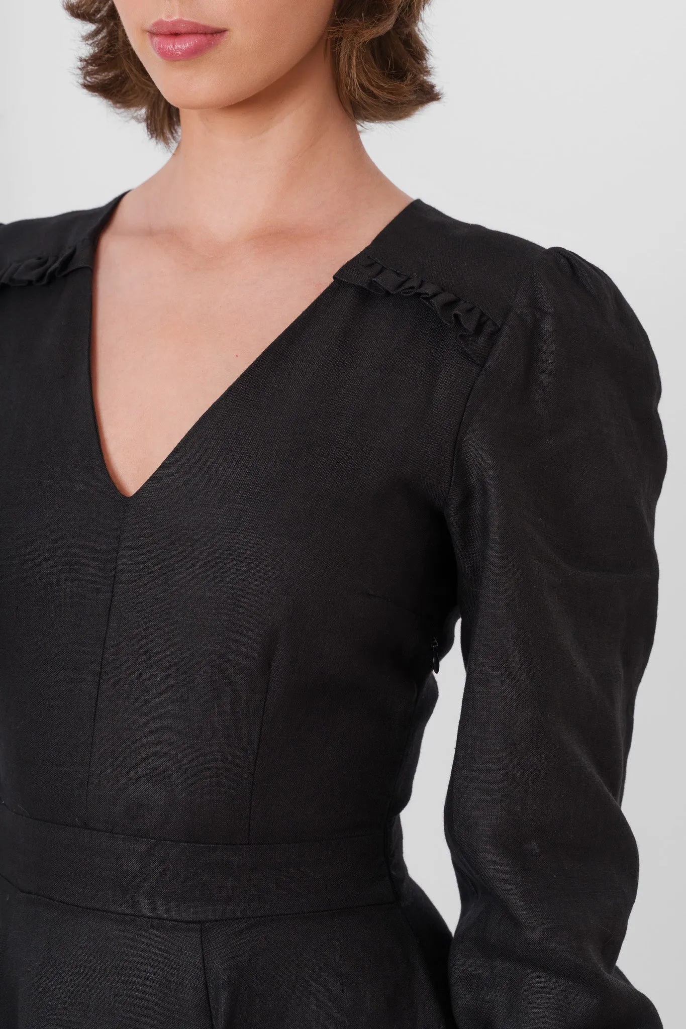 Bridget Dress, Long Sleeve, Black Pansy sold by Son de Flor product image thumbnail 3