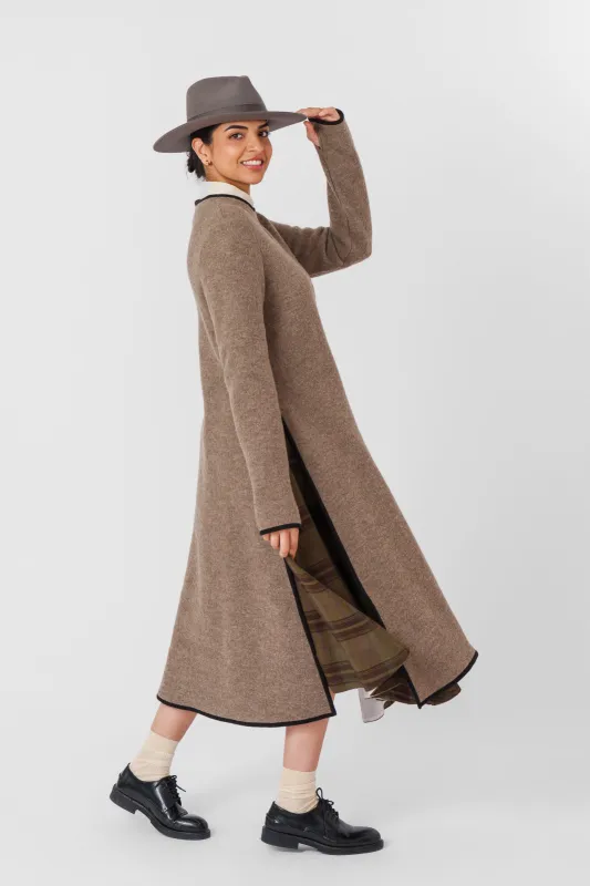 Double Slit Dress, Wool, Beige Brown sold by Son de Flor
