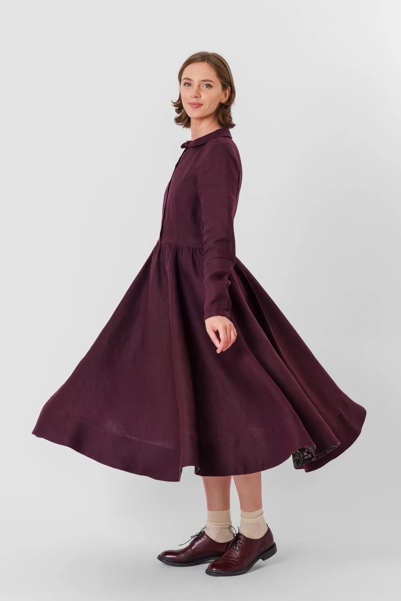 Classic Dress, Long Sleeve, Twill Linen sold by Son de Flor product image thumbnail 4