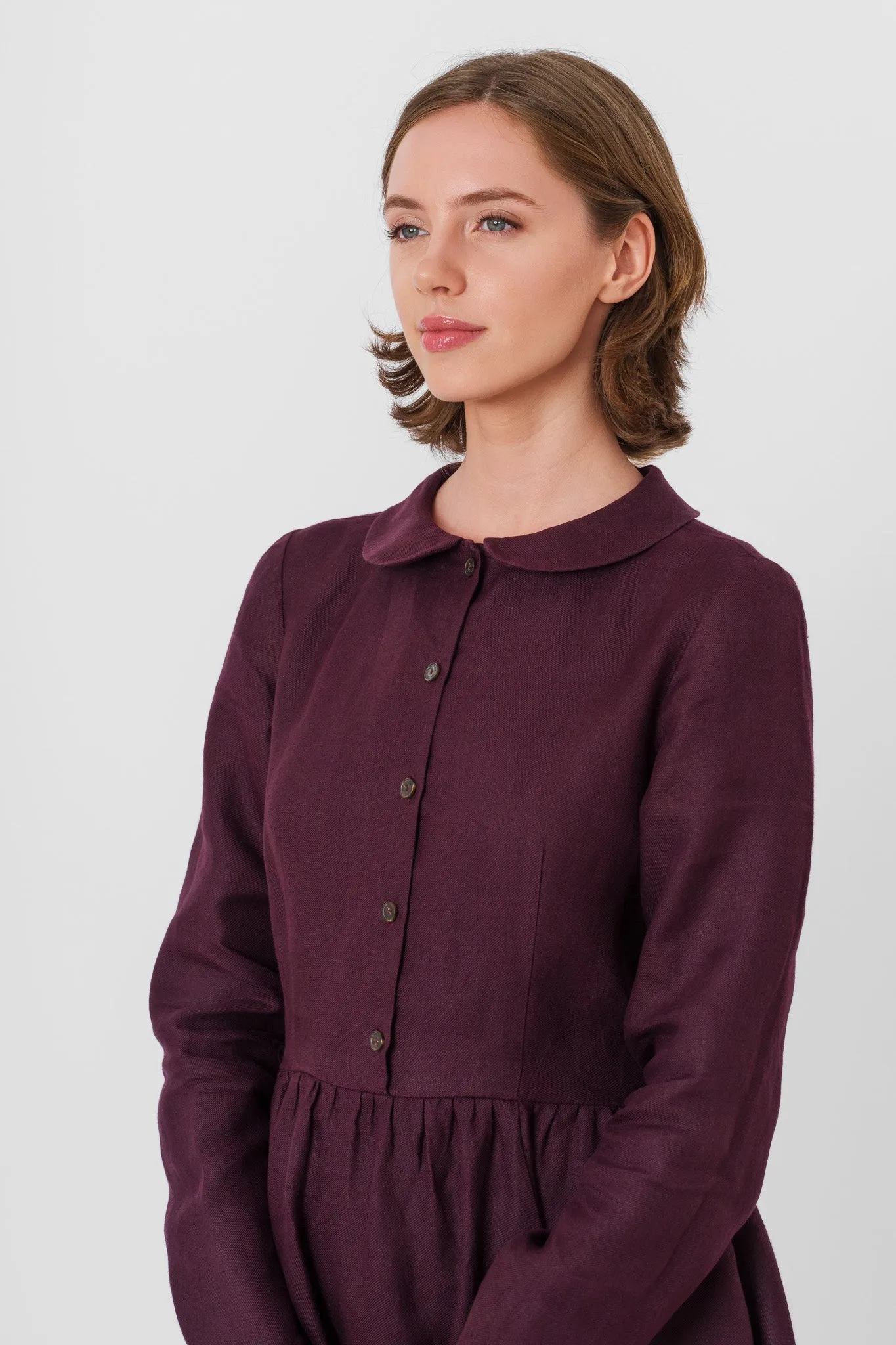 Classic Dress, Long Sleeve, Twill Linen sold by Son de Flor