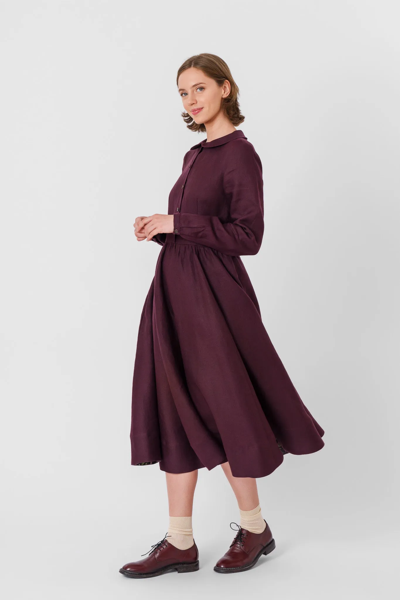 Classic Dress, Long Sleeve, Twill Linen sold by Son de Flor product image thumbnail 3