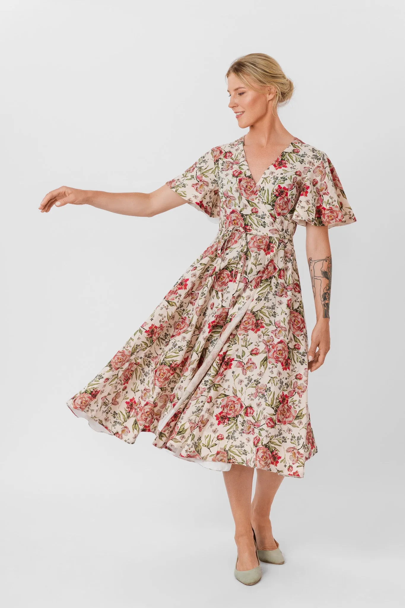 Wrap Dress, Butterfly Sleeve sold by Son de Flor product image thumbnail 5