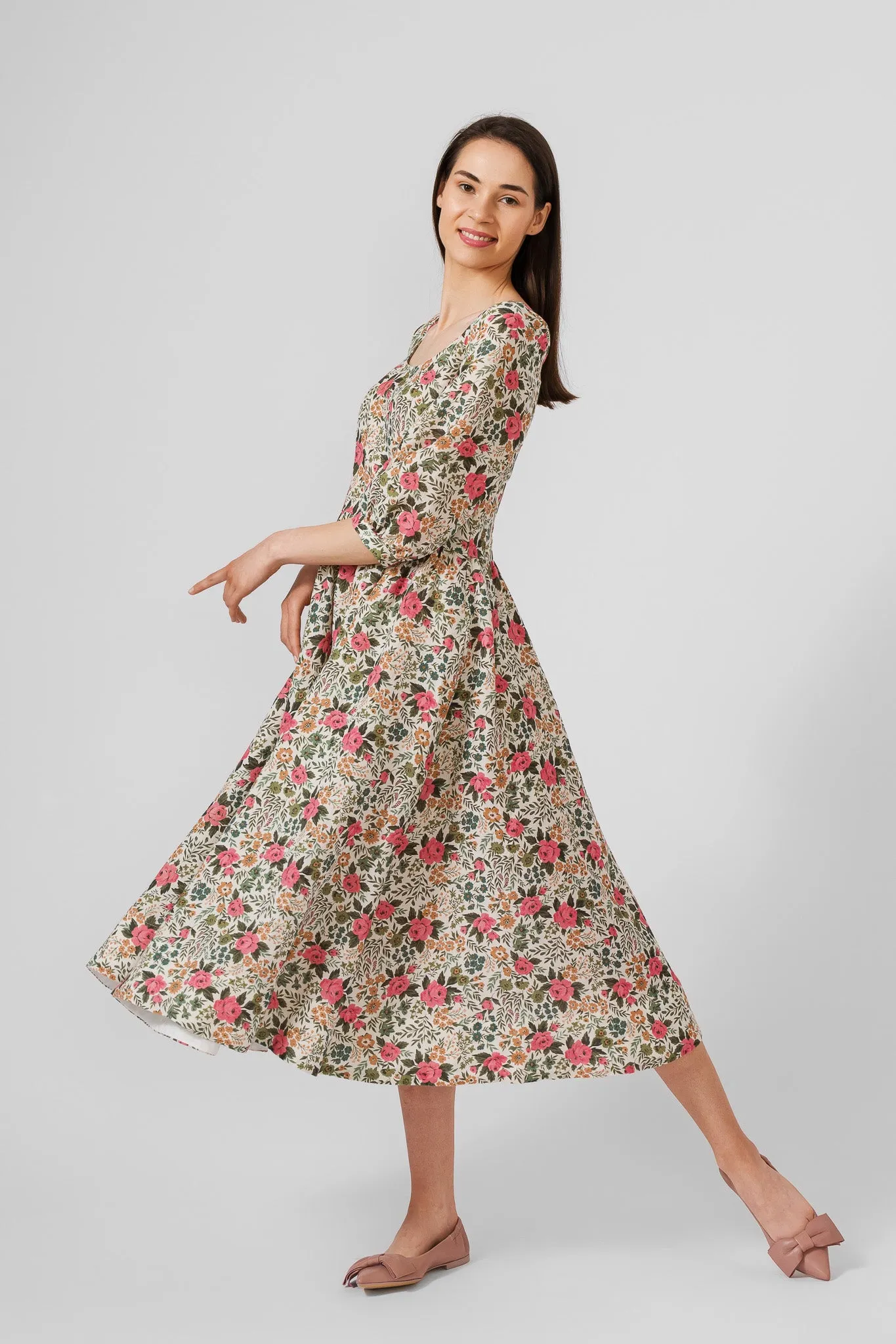 Carmen dress, 3/4 Sleeve sold by Son de Flor product image thumbnail 5