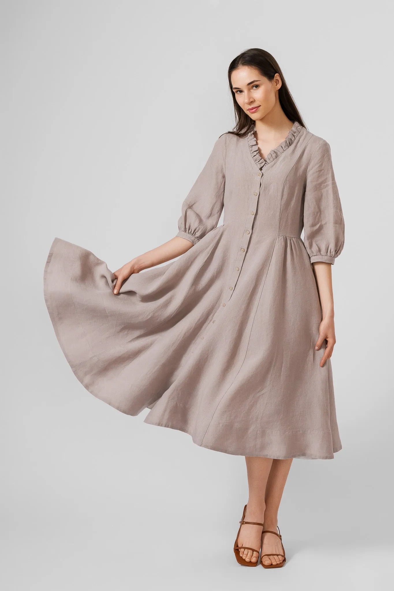 Ophelia Dress, 3/4 Sleeve, Gentle Lilac sold by Son de Flor product image thumbnail 2