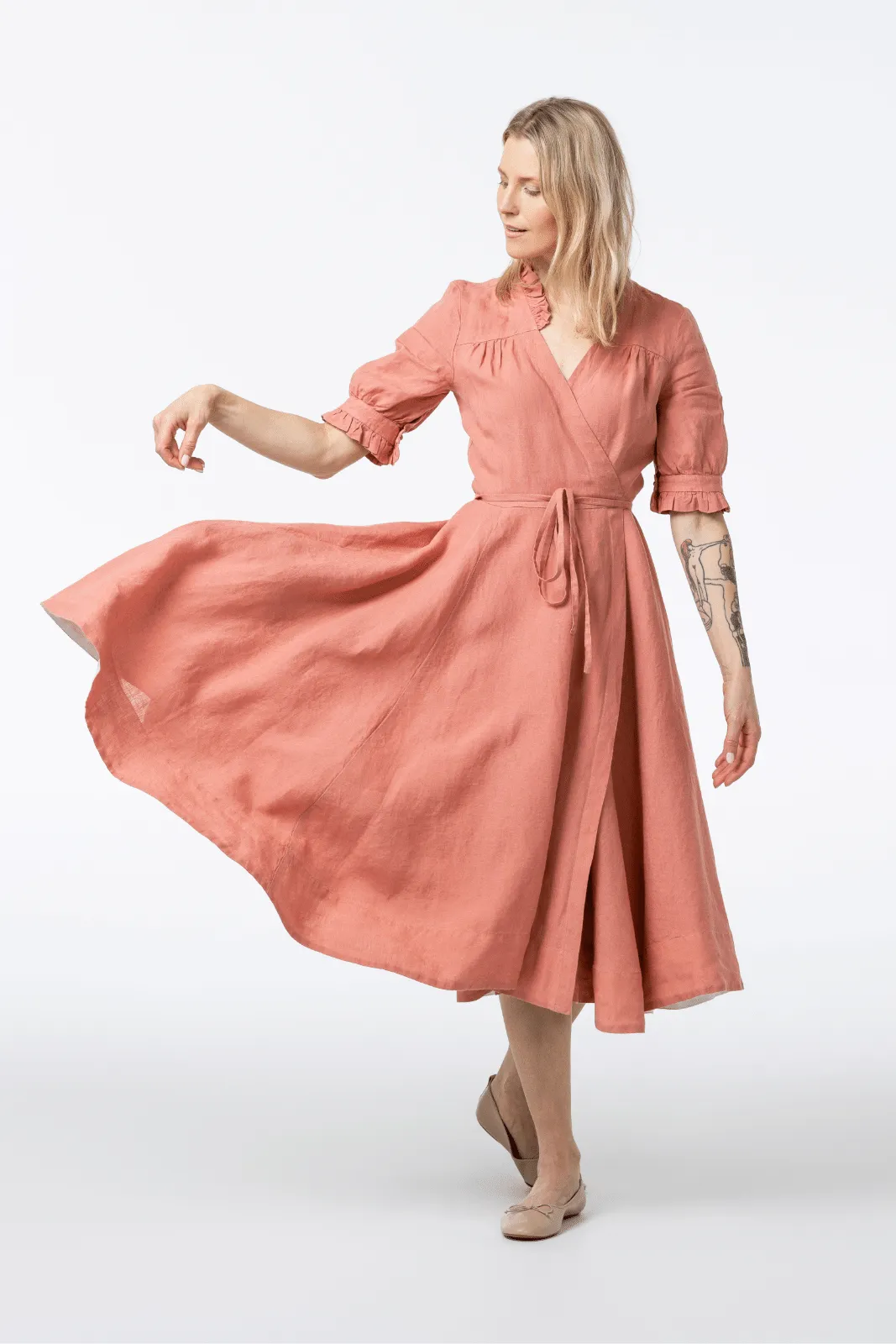 Darcy Dress, Short Sleeve, Vintage Pink sold by Son de Flor product image thumbnail 2