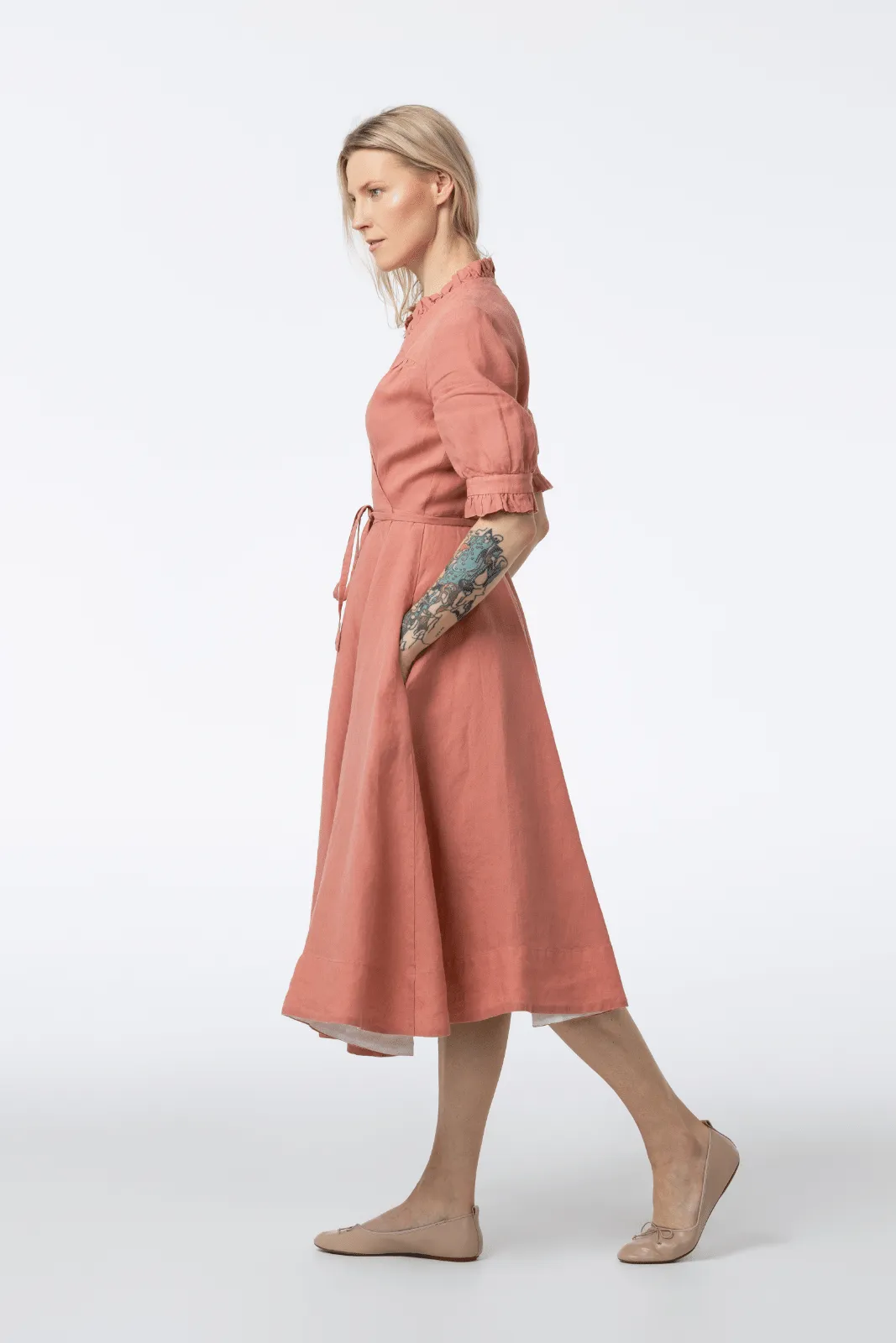 Darcy Dress, Short Sleeve, Vintage Pink sold by Son de Flor product image thumbnail 3