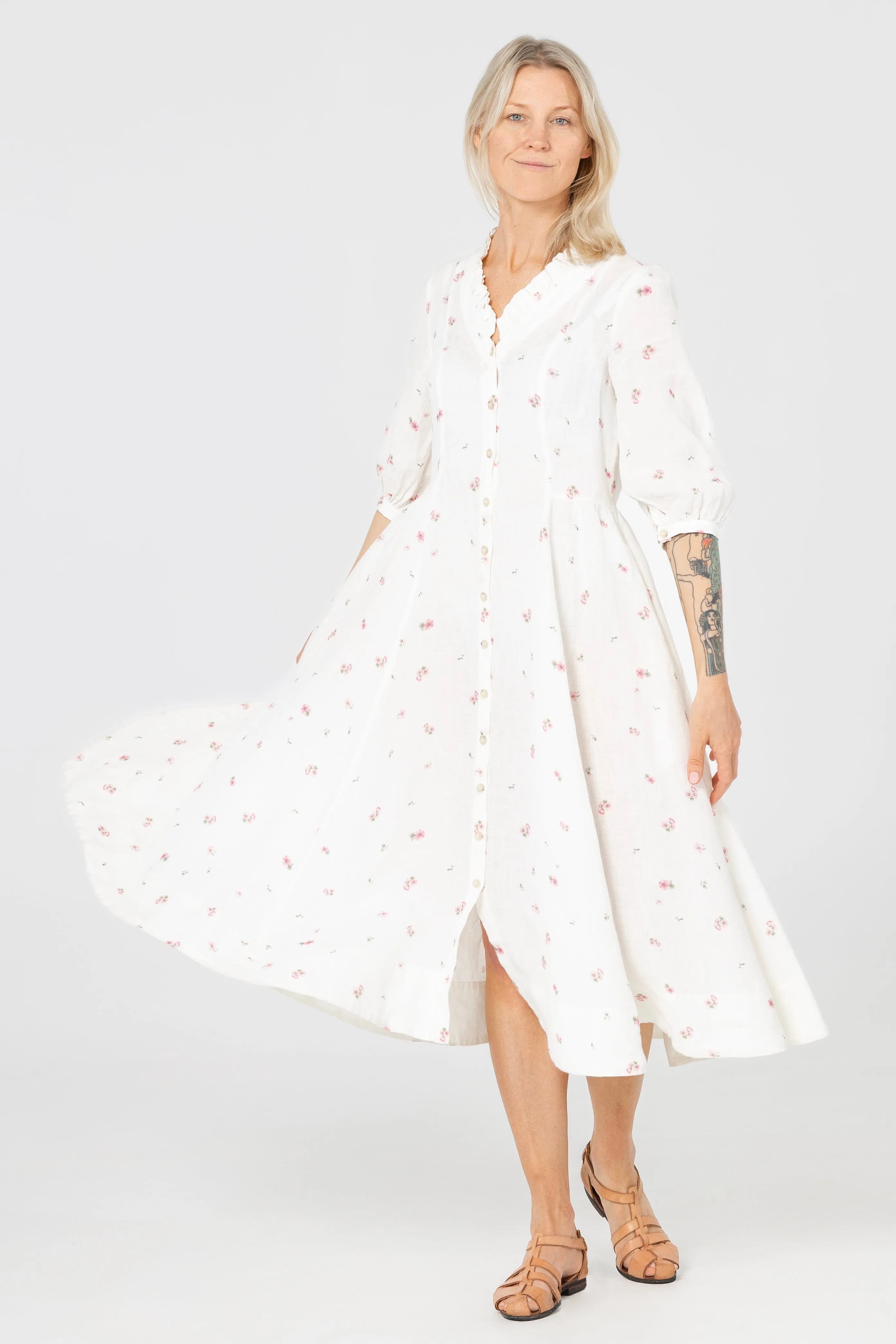 Ophelia Dress, 3/4 Sleeve, Apple Blossom sold by Son de Flor product image thumbnail 2