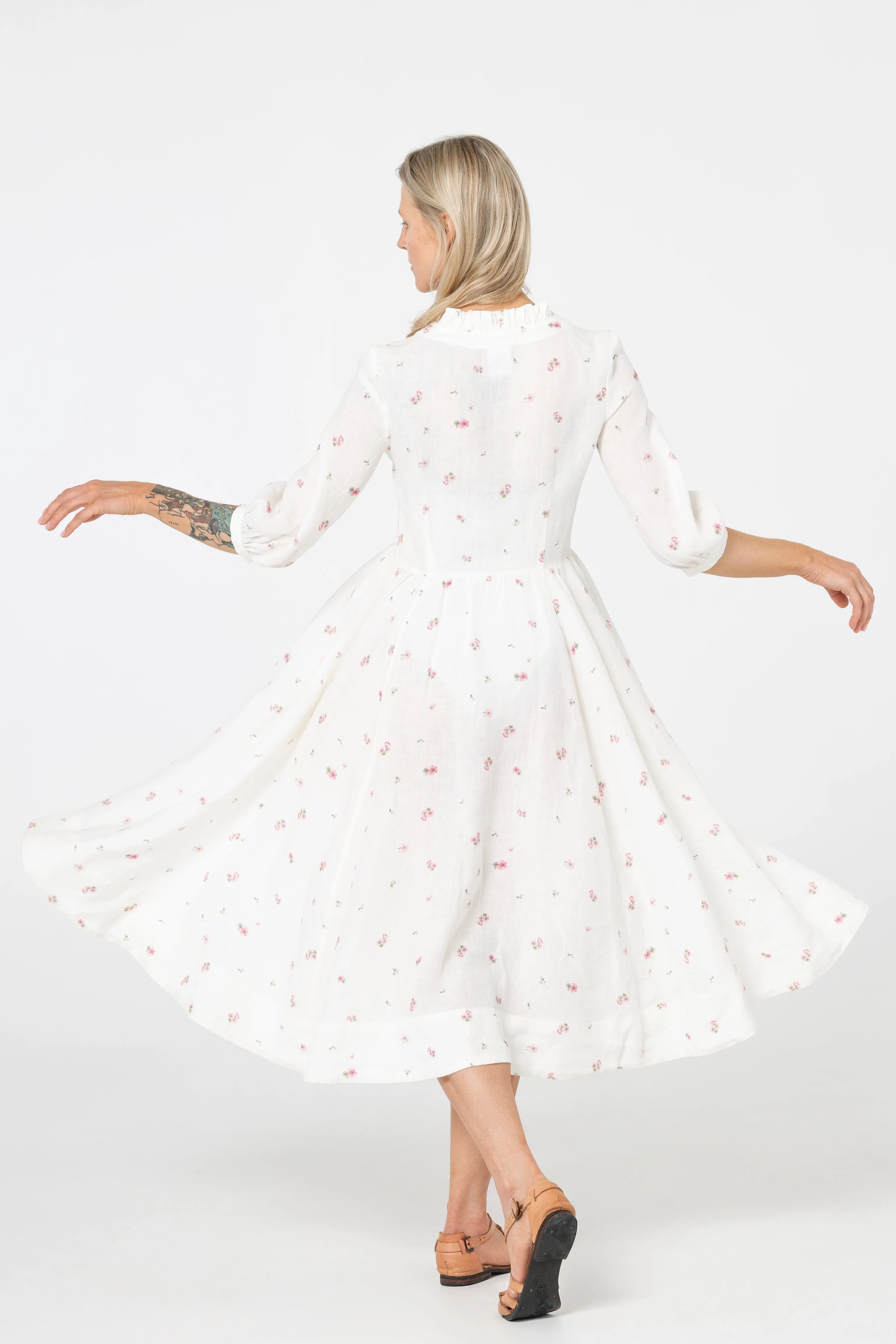 Ophelia Dress, 3/4 Sleeve, Apple Blossom sold by Son de Flor product image thumbnail 4
