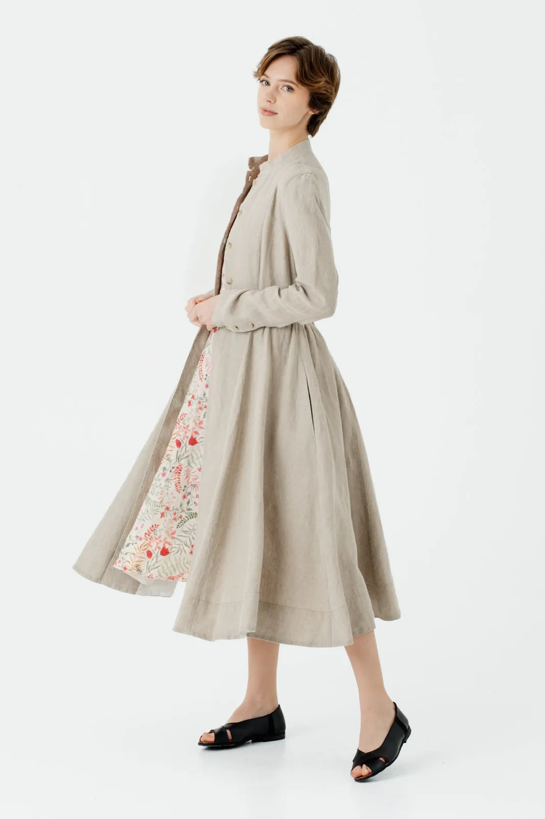 Victorian Coat, Natural Linen sold by Son de Flor product image thumbnail 3