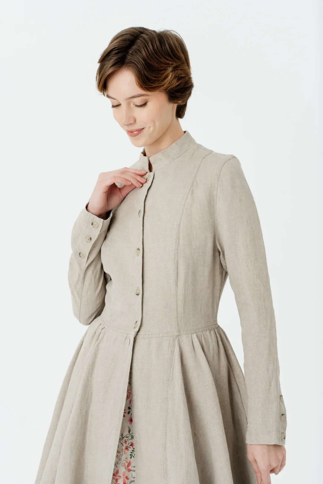 Victorian Coat, Natural Linen sold by Son de Flor product image thumbnail 4
