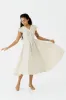 Diane Dress, Ruffle Sleeve, Hemp, Milky White sold by Son de Flor