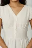 Diane Dress, Ruffle Sleeve, Hemp, Milky White sold by Son de Flor