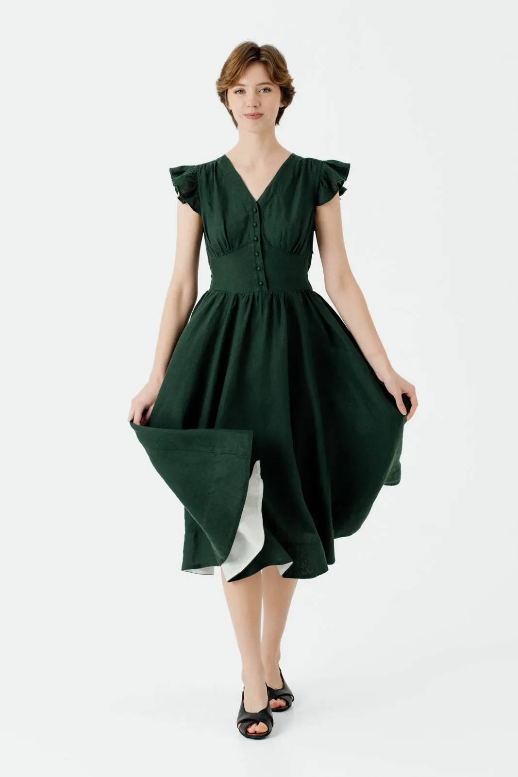 Diane Dress, Ruffle Sleeve sold by Son de Flor product image thumbnail 2
