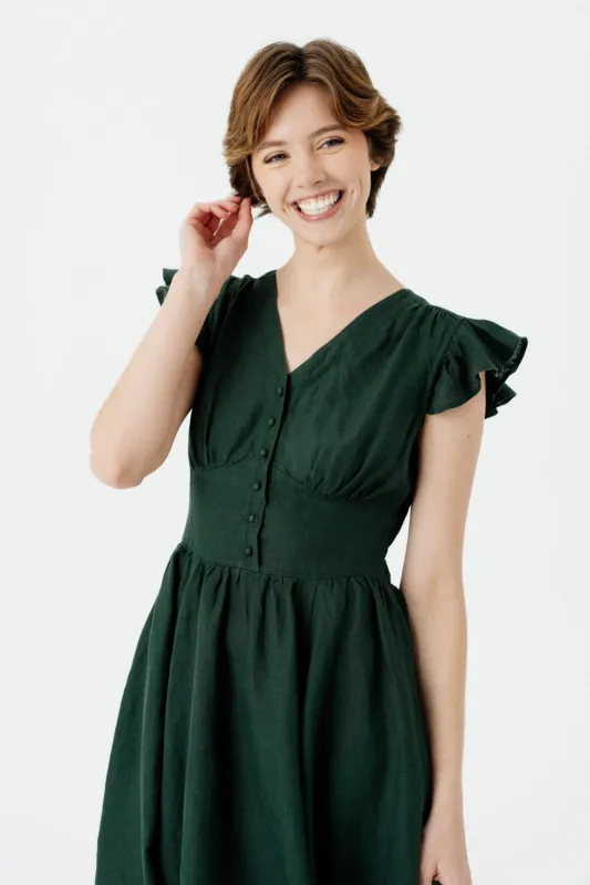 Diane Dress, Ruffle Sleeve sold by Son de Flor