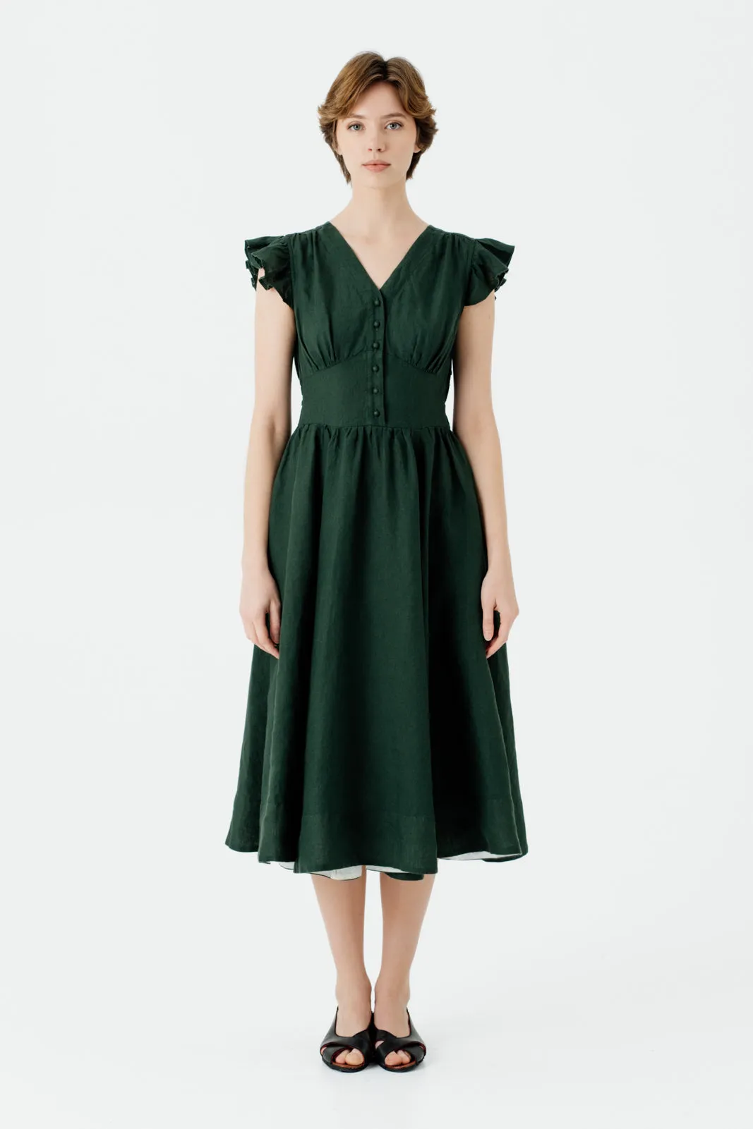 Diane Dress, Ruffle Sleeve sold by Son de Flor product image thumbnail 3
