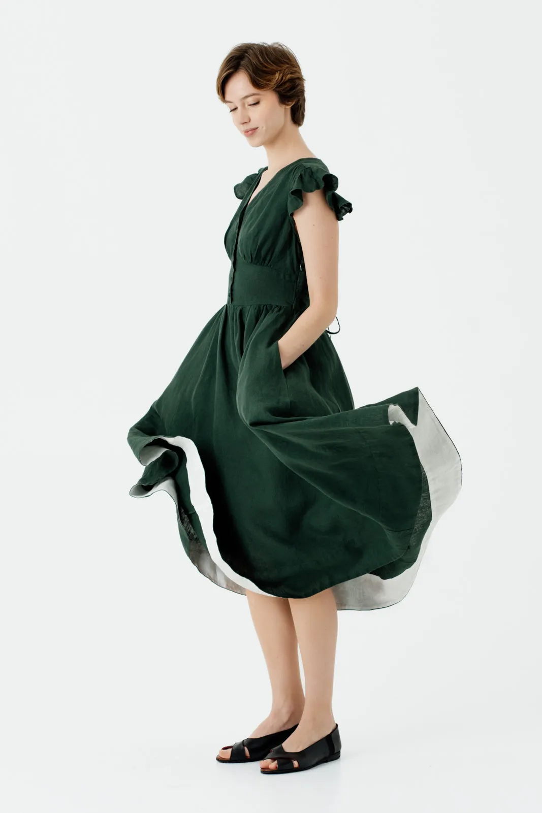 Diane Dress, Ruffle Sleeve sold by Son de Flor product image thumbnail 4
