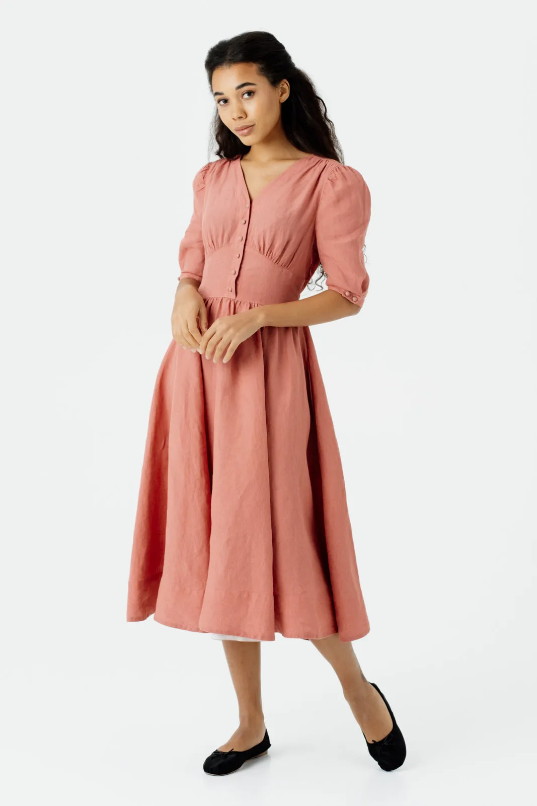 Diane Dress, Puffed Sleeve sold by Son de Flor product image thumbnail 3