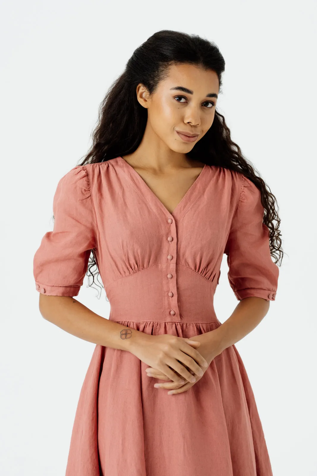 Diane Dress, Puffed Sleeve sold by Son de Flor product image thumbnail 4