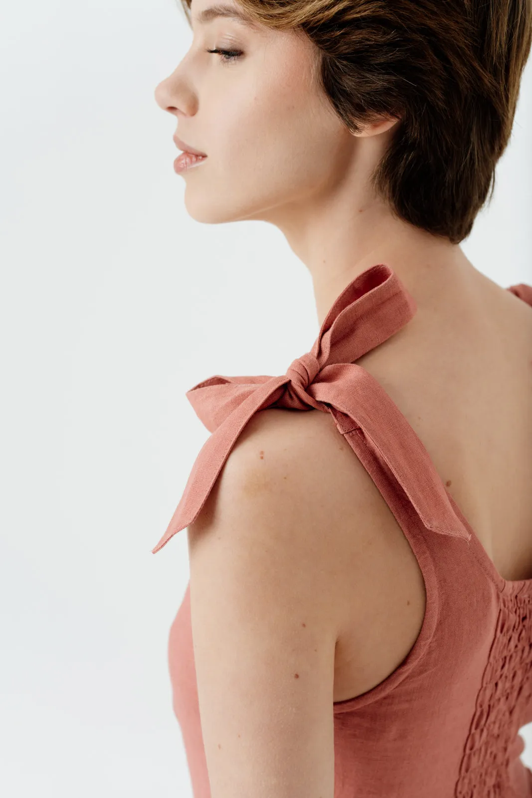 Amelia Dress, Sleeveless, Vintage Pink sold by Son de Flor