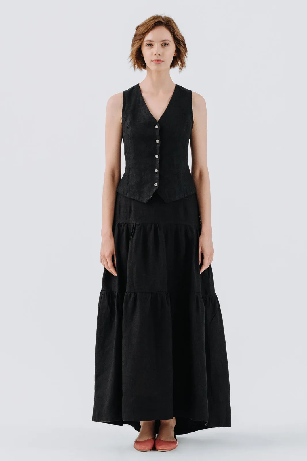 Tiered Skirt, Black Pansy sold by Son de Flor product image thumbnail 3