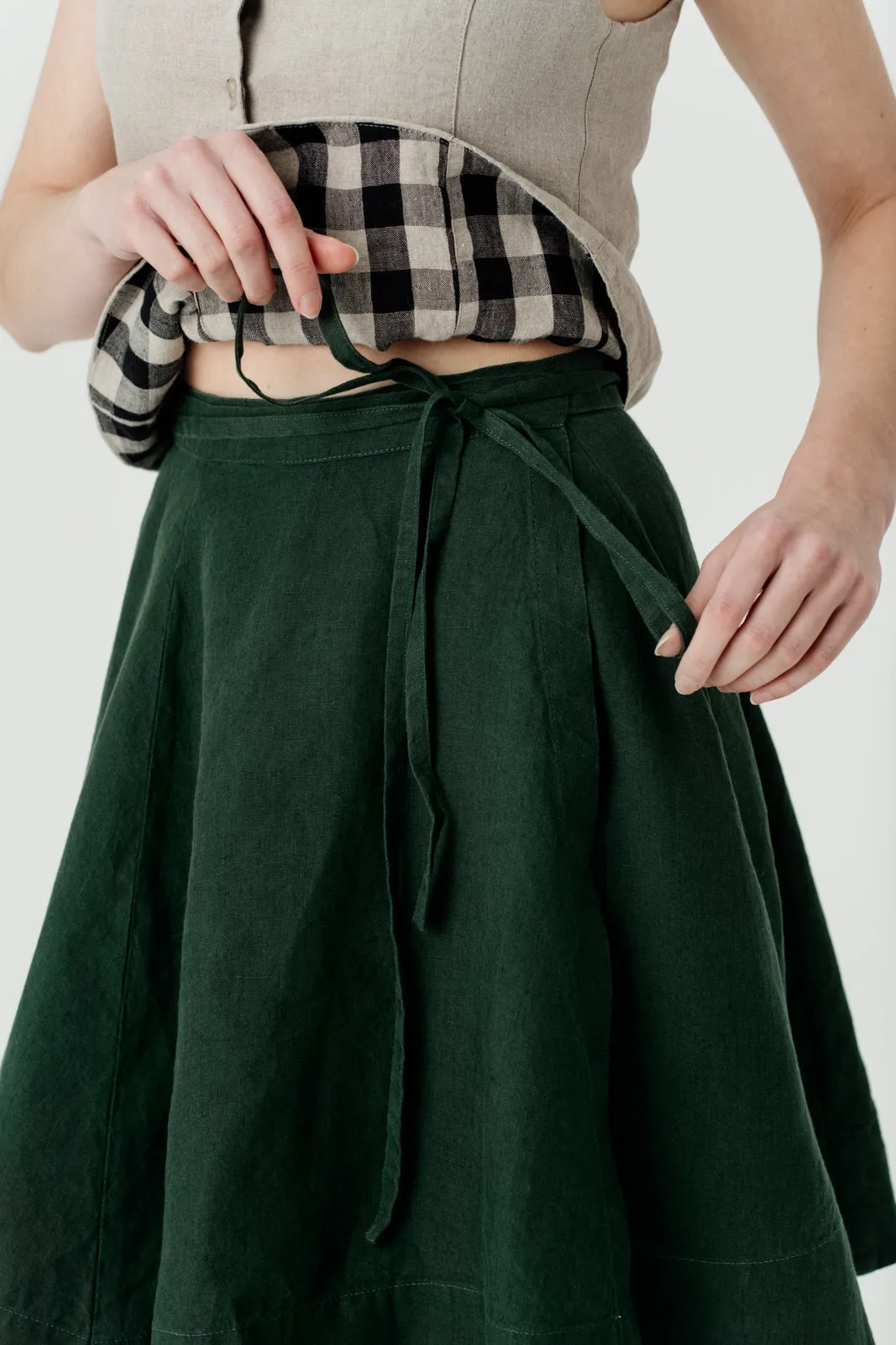 Mini Wrap Skirt, Evergreen sold by Son de Flor product image thumbnail 3