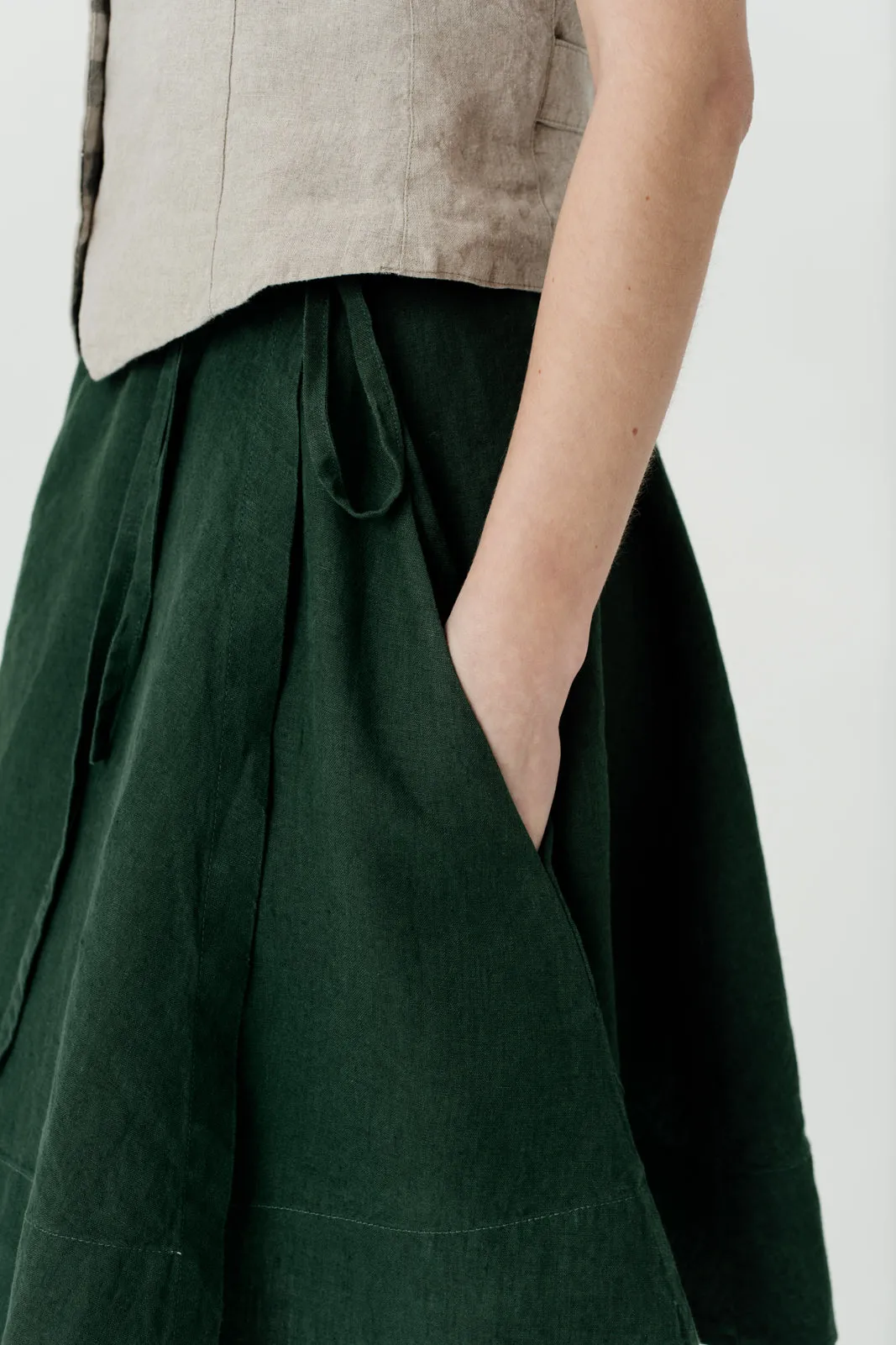 Mini Wrap Skirt, Evergreen sold by Son de Flor product image thumbnail 4