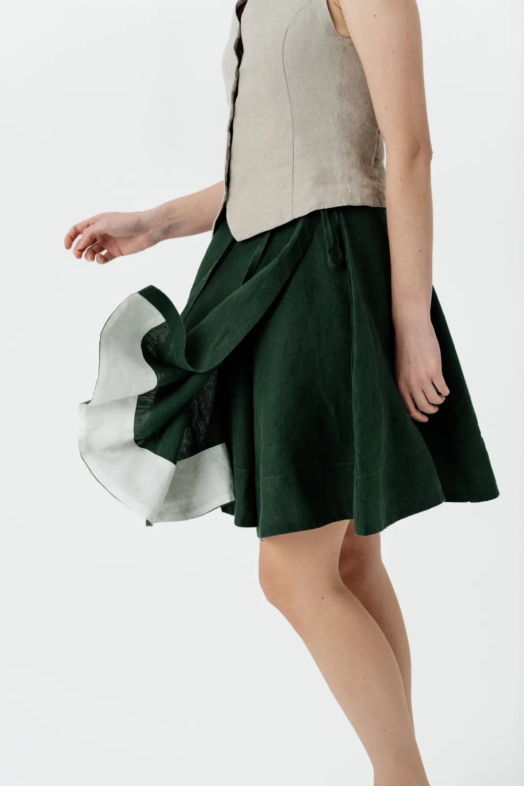 Mini Wrap Skirt, Evergreen sold by Son de Flor product image thumbnail 5