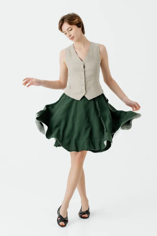 Mini Wrap Skirt, Evergreen sold by Son de Flor