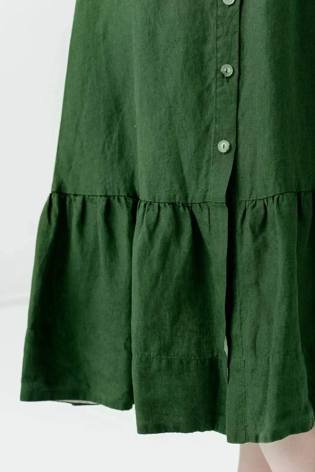 Button Down Skirt, Emerald Green sold by Son de Flor product image thumbnail 4