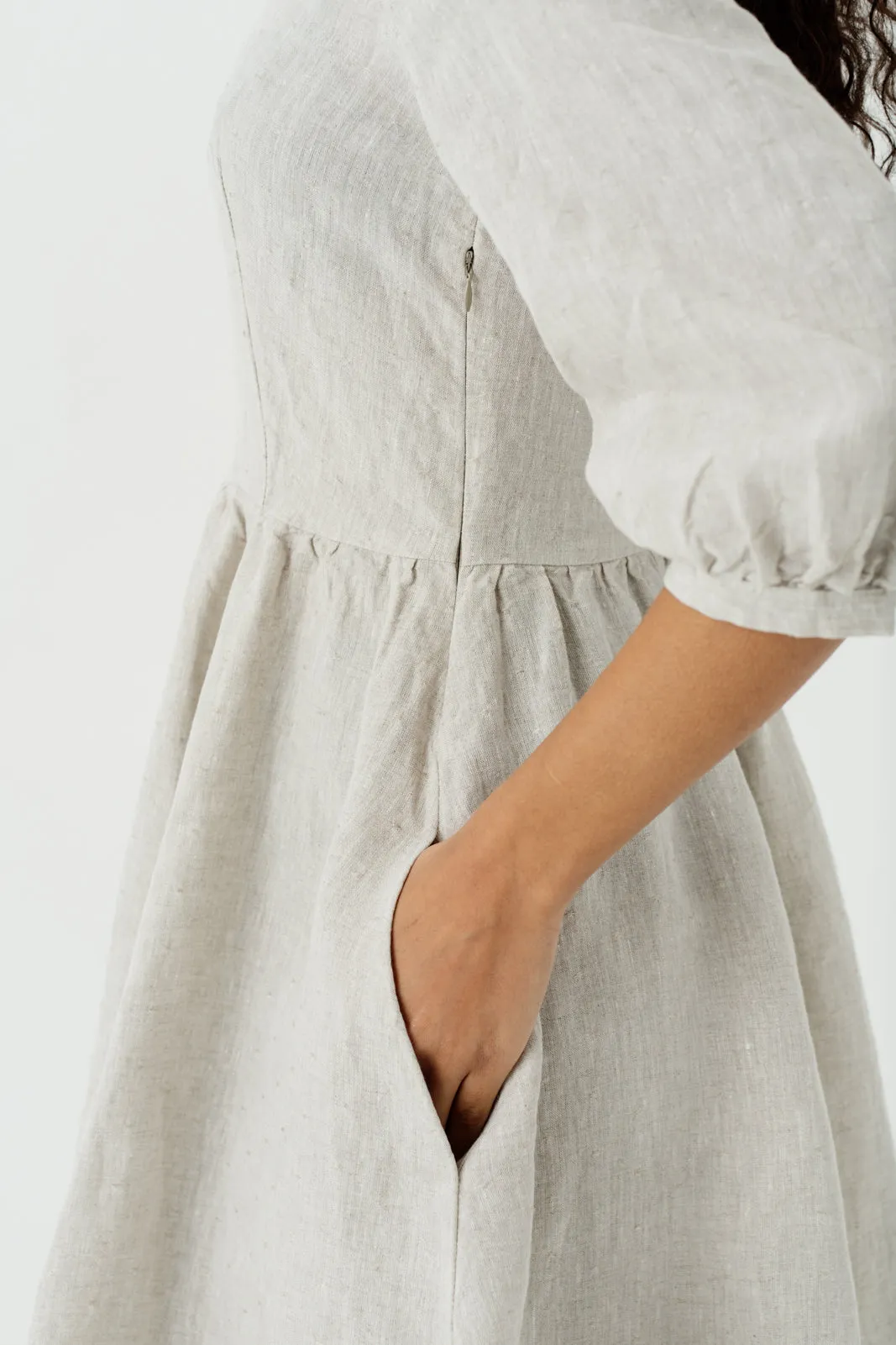 Mini Carmen Dress, 3/4 Sleeve, Natural Dot sold by Son de Flor product image thumbnail 5