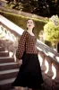Carmen Top, Long Sleeve, Brown Checkers sold by Son de Flor