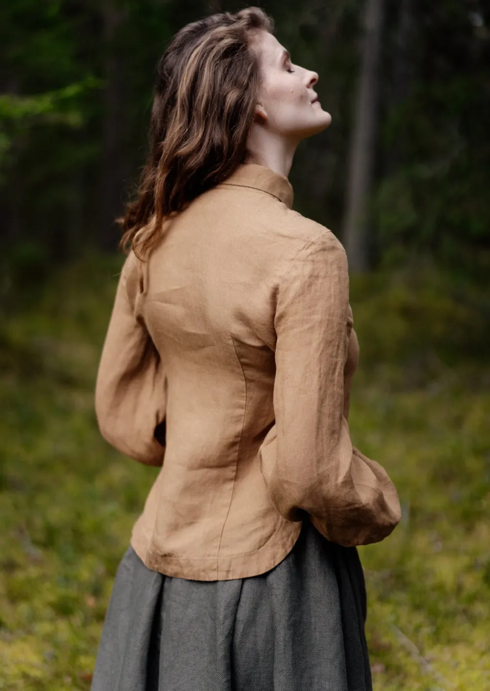 Fitted Sophie Shirt, Long Sleeve, Hemp, Camel Brown sold by Son de Flor product image thumbnail 2