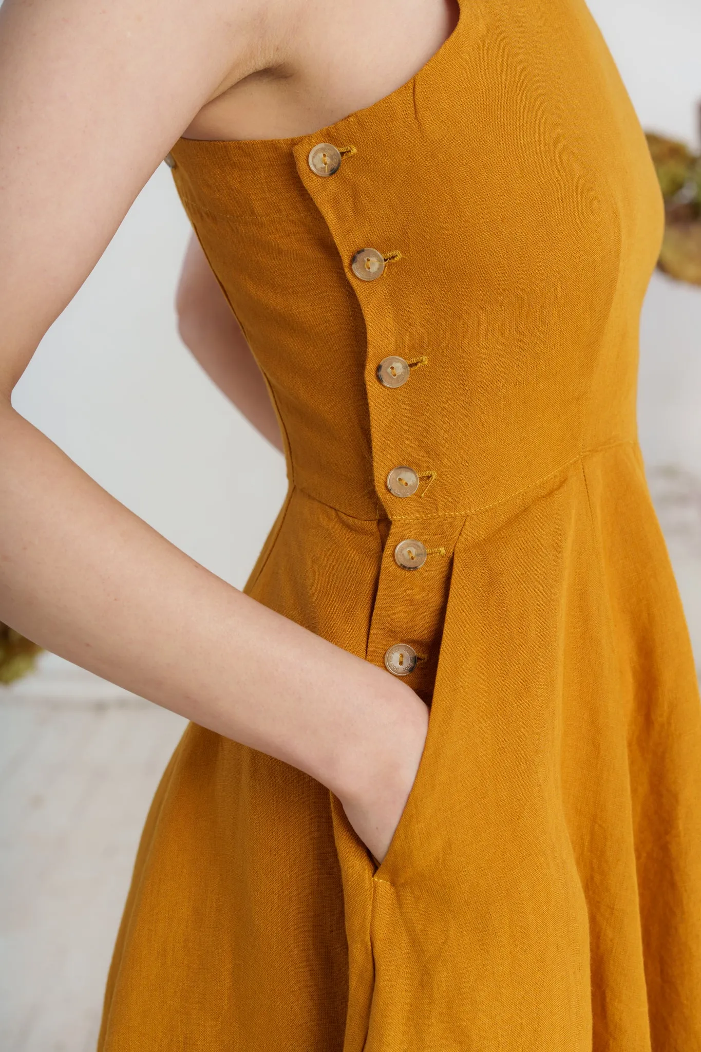 Pinafore Dress, Sleeveless, Marigold sold by Son de Flor product image thumbnail 5