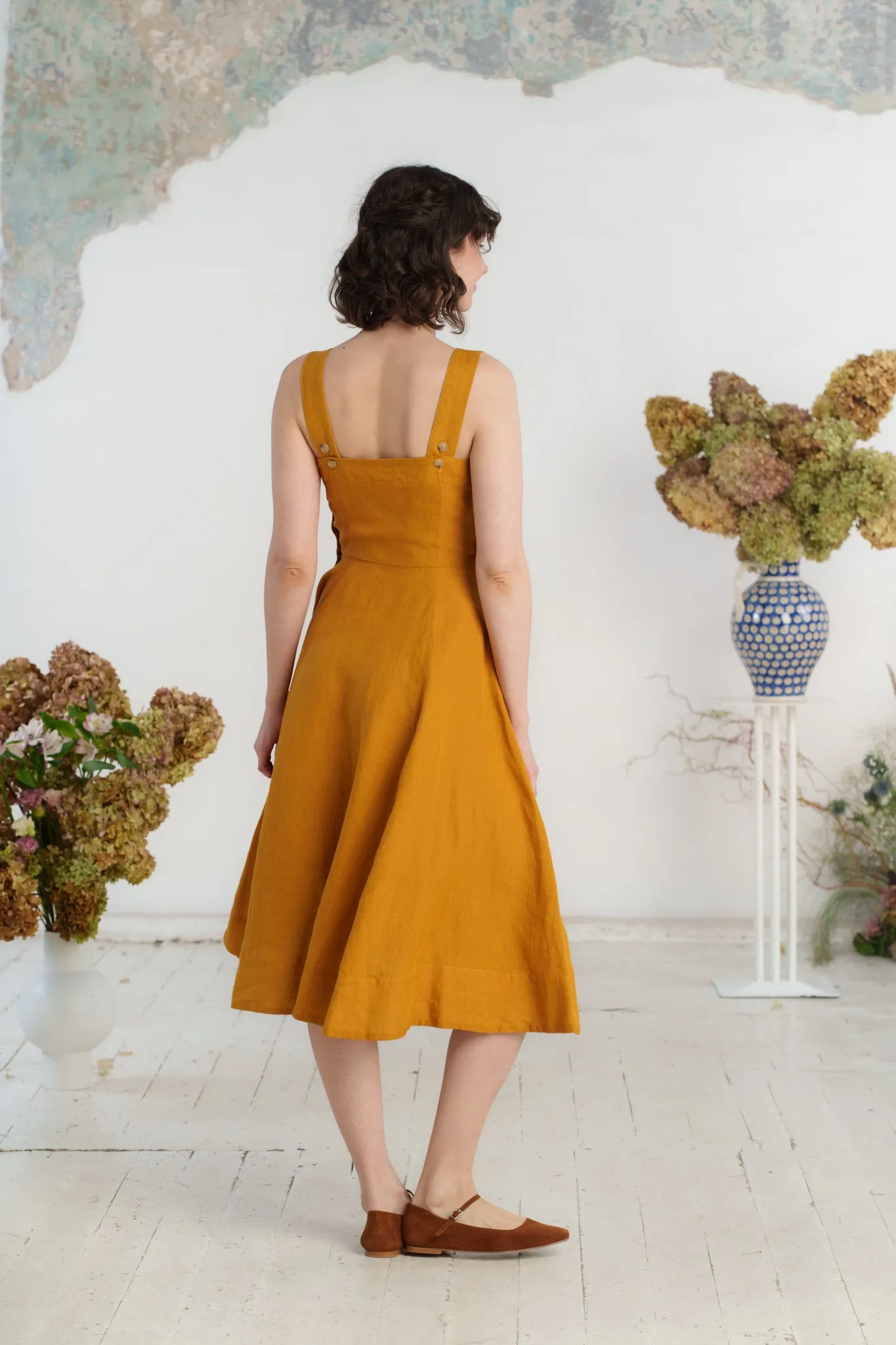 Pinafore Dress, Sleeveless, Marigold sold by Son de Flor product image thumbnail 4