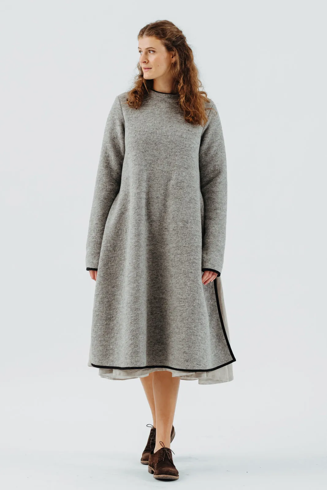 Double Slit Dress, Wool, Light Grey sold by Son de Flor product image thumbnail 3