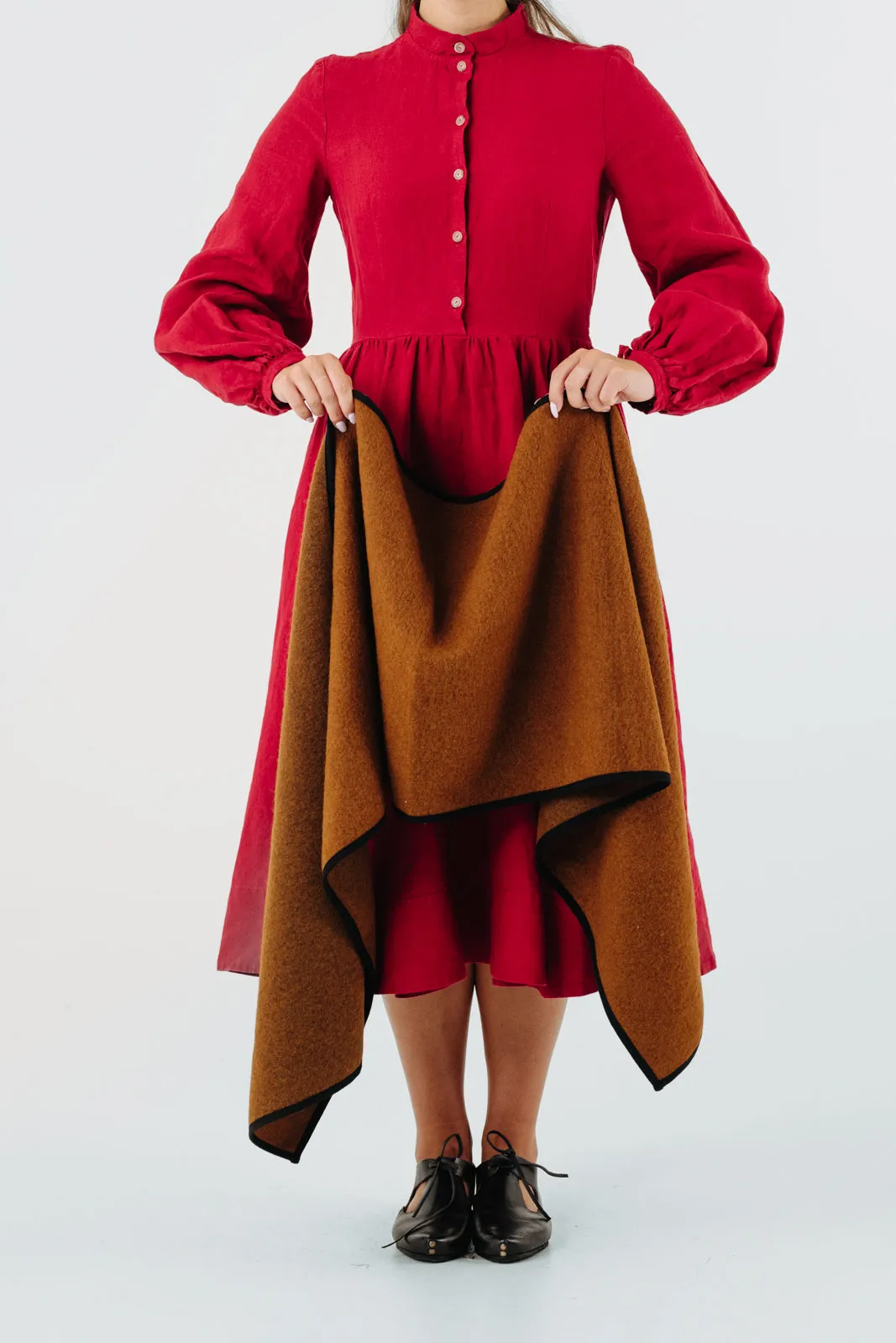 Wrap Scarf, Wool, Warm Brown sold by Son de Flor product image thumbnail 5